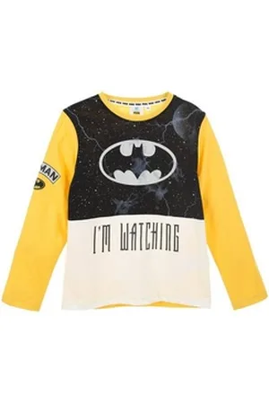 Batman Langarmshirt Kinder Jungen Oberteil Shirt Langarm-Shirt gelb 98