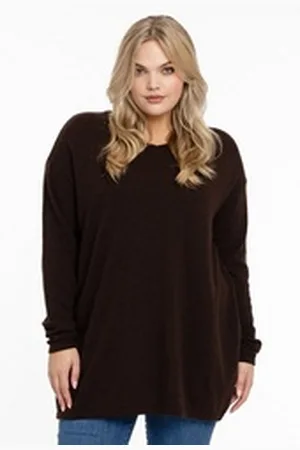 Yoek Longpullover Damen Pullover Große Größen braun 38/40