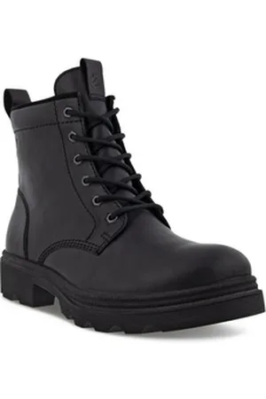Ecco GRAINER M Schnürboots, Stiefelette, Workerboots, Winterboots, mit zwei Anziehlaschen schwarz 43 EU