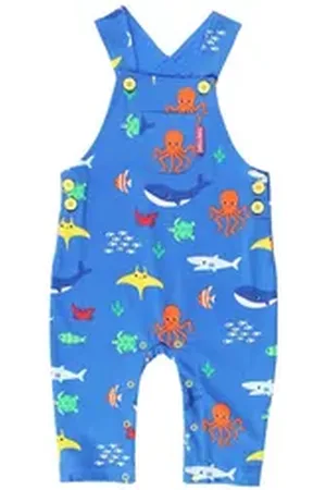 Toby Tiger Latzhose Jersey Latzhose mit Meerestiere Print blau 98