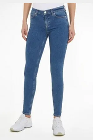 Tommy Hilfiger Bequeme Jeans Nora Mid Rise Skinny Fit mit Ledermarkenlabel blau 25