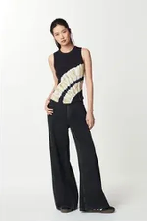 Next Shirttop Tanktop mit Waffelstruktur und Saumdetail (1-tlg) schwarz 34 (GB: 6)