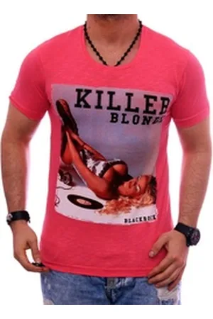 Blackrock T-Shirt Herren Shirt Urlaub Motiv kurzarm bedruckt Print Strasssteine rosa S