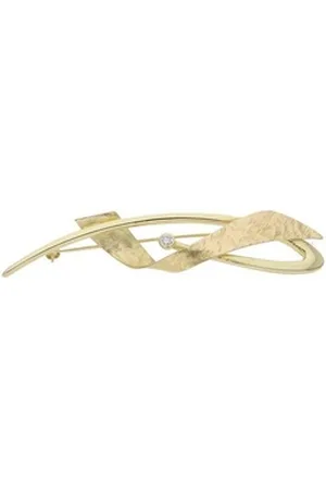 JuwelmaLux Brosche Brosche 375/000 (9 Karat) Gold mit synth Zirkonia JL30-01-3