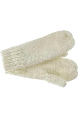 Seeberger Strickhandschuhe Strickfäustlinge mit Fleecefutter 17952-0 weiß