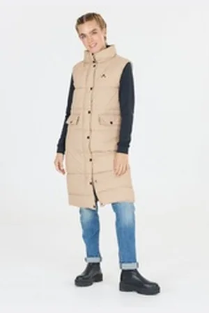 Whistler Steppweste Amaretto in langem Schnitt beige 38
