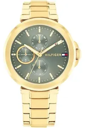 Tommy Hilfiger Multifunktionsuhr LORI 1782755, Quarzuhr, Armbanduhr, Damenuhr, Edelstahlarmband, Edelstahlarmband goldfarben