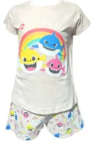 Baby Shark Schlafanzug (2 tlg) Mädchen Pyjama Set kurz - Shorty Gr. 92-116 cm bunt|rosa 104 cm