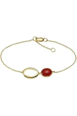 Jamelli Armband 925 Silber vergoldet mit Carneol gelb