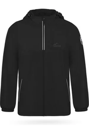 Normani Regenjacke Kinder Jacke Tanana Unisex Wasserdichte Winterjacke mit Fleece Reflektoren und Kapuze schwarz 134-140