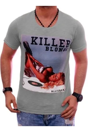 Blackrock T-Shirt Herren Shirt Urlaub Motiv kurzarm bedruckt Print Strasssteine grau L