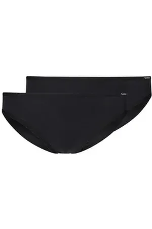 Skiny Slip Mädchen Rio Slip 2er Pack Cotton Essentials (Packung, 2-St) Zwickel schwarz 164