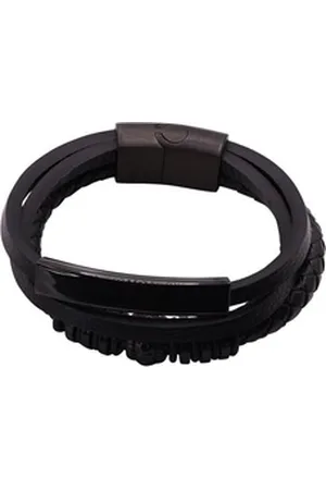 Steel_art Heideman Armband Ocean schwarz farben (Armband, inkl. Geschenkverpackung), Layering Armband Männer schwarz 21 cm