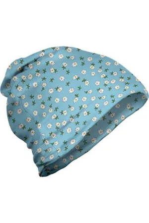 Abakuhaus Beanie Wandern im Freien Gänseblümchen Hand gezeichnete Blumen Accent blau|grün