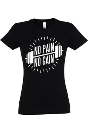 Youth Designz T-Shirt No Pain No Gain Damen Shirt mit trendigem Sport Print schwarz XL