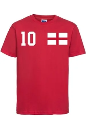 Youth Designz T-Shirt England Kinder T-Shirt im Fußball Trikot Look mit trendigem Motiv rot 130-140 (10 Jahre)