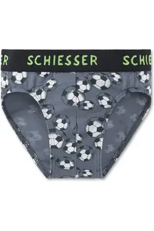 Schiesser Slip (Set, 1-St., Set) Jungen Sport-Slip, Unterhose, "Fußball" beige|grau 98