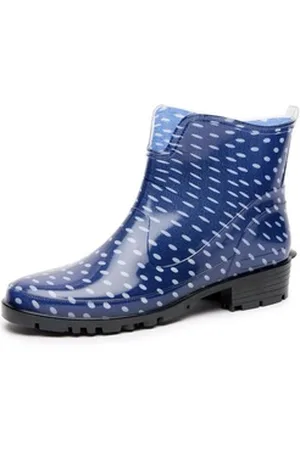 Ladeheid Gummistiefeletten LA-930 kurze Boots für Frauen Gummistiefel Damen wasserfest und bequem blau 37 EU