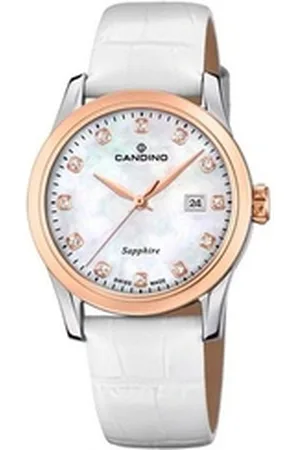 Candino Schweizer Uhr Damen Uhr C4737/1 Edelstahl Leder weiß, (1-tlg)