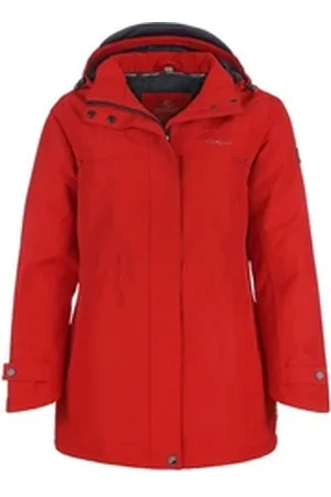 Coastguard Funktionsjacke Damen Outdoor-Jacke mit abnehmbarer Kapuze - wasserdicht atmungsaktiv rot 38