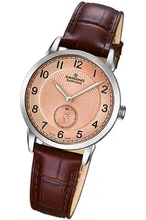 Candino Quarzuhr Damenuhr Classic, (Analoguhr), Damenuhr Lederarmband braun, rundes Gehäuse, mittel (ca. 32mm) braun