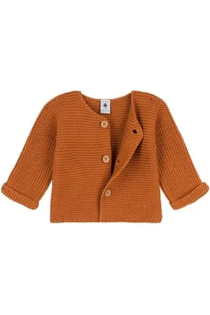 Petit Bateau Strickjacke Baby Strickjacke cardigan braun Krausstrick 18m / 81cm