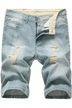 Allthemen Jeansshorts Herr Destroyed Jeans für Sommer blau 32