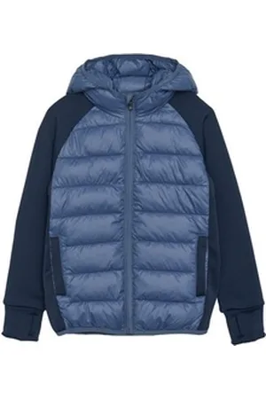 Color Kids Kurzjacke COHybrid Fleece Jacket W. Hood coole Funktionsjacke blau 128