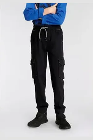 Kidsworld Cargohose, bequeme Schlupfform mit Stretch für Jungen schwarz 158