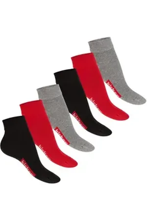 Kickers Kurzsocken Damen und Herren Sport Fan Socken kurze Baumwollsocken grau|rot|schwarz 39-42