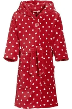 Playshoes Kinderbademantel Fleece-Bademantel Punkte rot 158/164