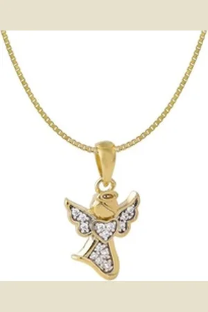 Acalee Kette mit Anhänger für mit Engel-Anhänger 333 / 8K Gold goldfarben 38 cm
