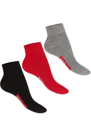 Kickers Kurzsocken Damen und Herren Sport Fan Socken kurze Baumwollsocken grau|rot|schwarz 39-42