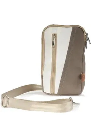 360 Grad 360Grad Umhängetasche Nautik hipbag Umhänge-Tasche Segeltuch braun taupe weiß