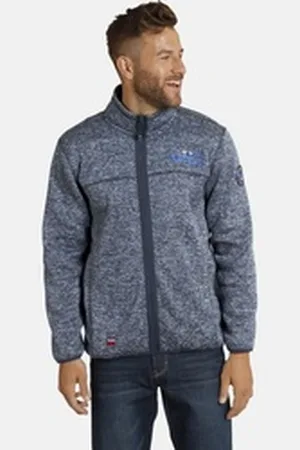 Jan Vanderstorm Sweatjacke KOLMUND mit Zick-Zack-Muster blau 4XL (68/70)