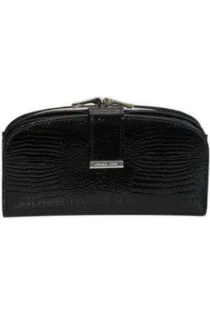 Jennifer Jones Geldbörse - Leder Damen Bügelbörse Geldbörse Portemonnaie Auswahl schwarz 10 cm x 3 cm x 18,5 cm