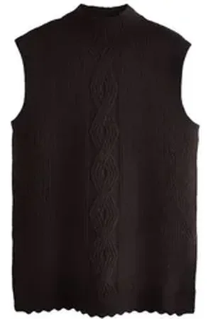 Next Stricktop Gestricktes Tanktop mit Bogenkante (1-tlg) braun M