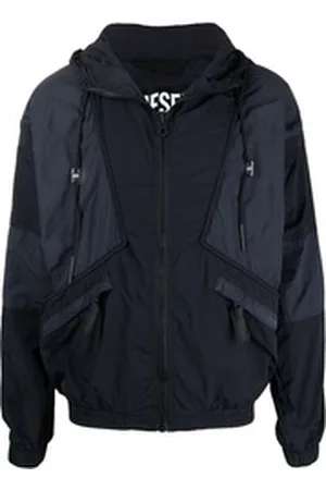 Diesel Kurzjacke Leichte Nylon Jacke Windbreaker mit Kapuze - J-PACKAR schwarz M