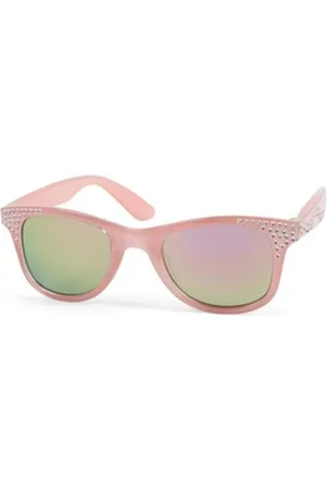 styleBREAKER Wayfarer Mädchen Nerd Sonnenbrille mit Strass (1-St) rosa