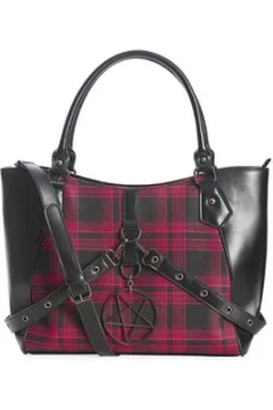 Banned Retro Schultertasche In Oblivion We Trust Rot, Pentakel Anhänger rot