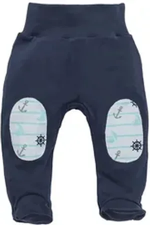 Makoma Stoffhose Baby Hose mit Fuß Strampelhose Junge & Mädchen Sailor (1-tlg) 100% Baumwolle blau 68