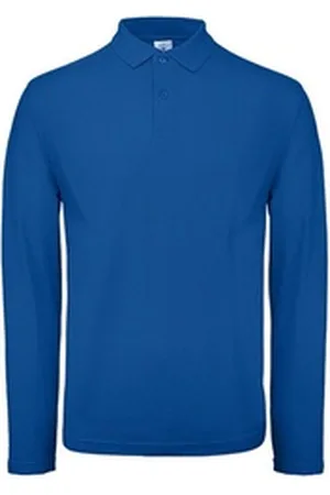 B & C B&C Langarm-Poloshirt Herren Long Sleeve Polo ID.001 / 100 % Baumwollpiqué 4XL