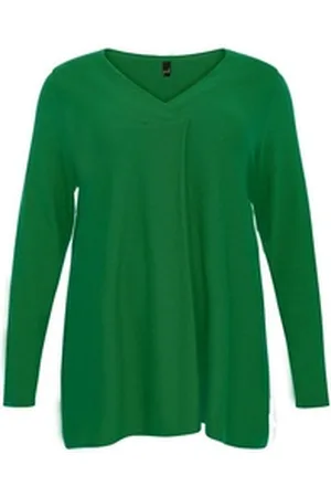 Yoek Longpullover Damen Pullover Große Größen grün 54/56