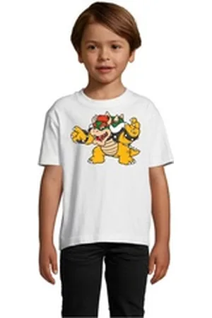 Blondie & Brownie T-Shirt Kinder Bowser Mario Yoshi Luigi Game Gamer Konsole Retro weiß 10 Jahre (130/140)