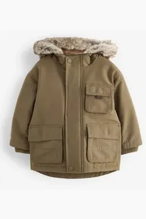 Next Parka Parka mit Kunstfellkapuze (1-St) beige 62-68 (3-6 Mon.)