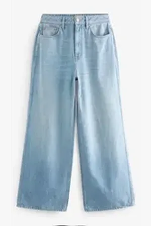 Next Weite Jeans Loose Fit Jeans mit weitem Bein Sanduhrform (1-tlg) blau 43