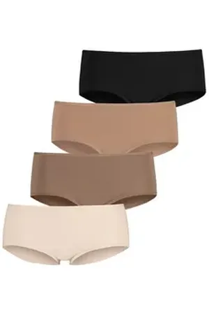 Lascana Hipster (4er-Pack) aus elastischer Baumwolle beige|schwarz 48/50