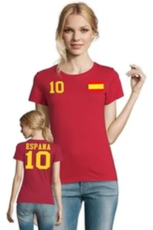 Blondie & Brownie T-Shirt Spanien Spain Sport Trikot Body Fussball Meister WM Copa America gelb|rot M