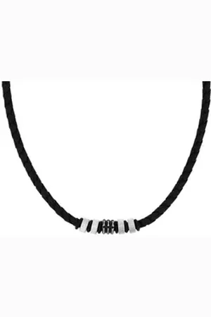QS by s.Oliver Edelstahlkette Halsband für Herren, Edelstahl (Halsband, 1-tlg., Halsband) schwarz