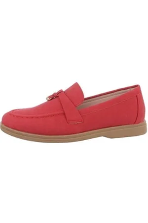 Ital-Design Damen Mokassins Freizeit Slipper Blockabsatz Mokassins in Rot rot 38 EU